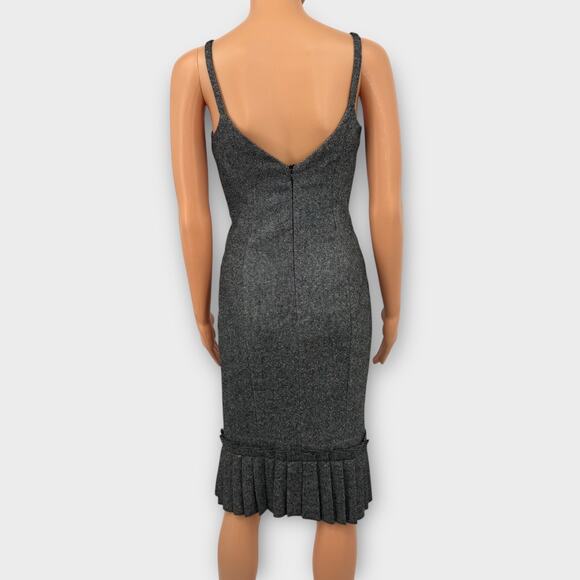 Vintage D&G Dolce & Gabbana Tweed Wool Blend Sheath Y2K Dress US 4 IT 40 Gray - Picture 8 of 16